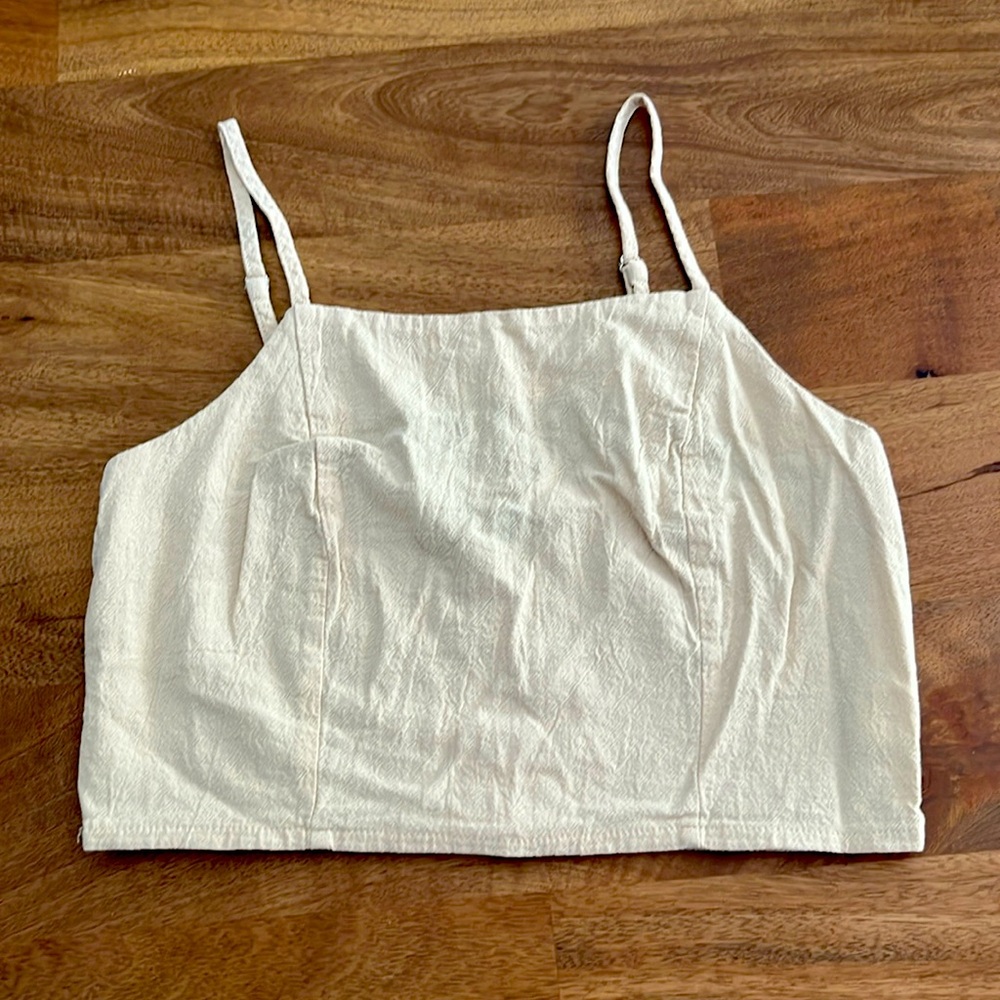 Beige crop top. NWOT/NWOB